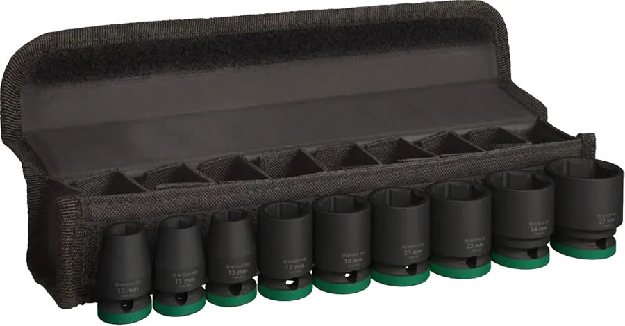 Bosch Professional Socket Set, 9 Pieces, 27-10mm, 2608003038