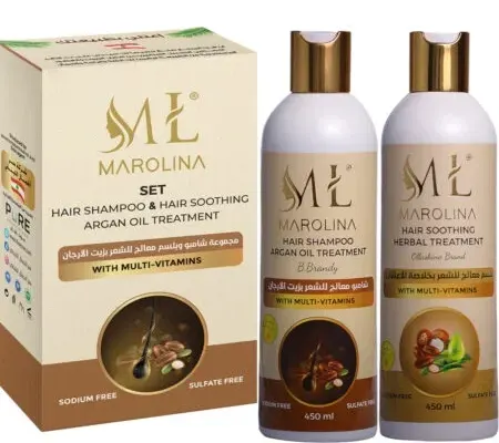 Marolina Argan Oil Set (Shampoo + Conditioner), 450 Ml