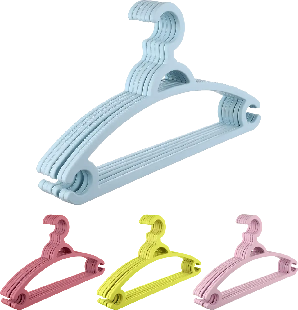 طقم شماعة ملابس بلاستيك الوطنية كلاس 6 قطع، ألوان متعددة