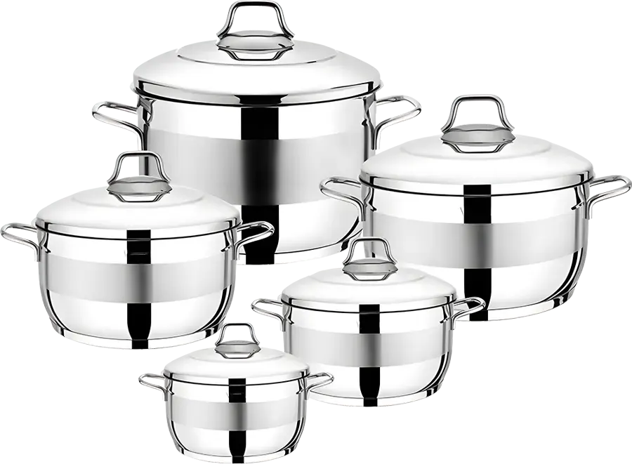 Stainless Steel Cookware Set Cratos Ecoten 10-Piece , Silver
