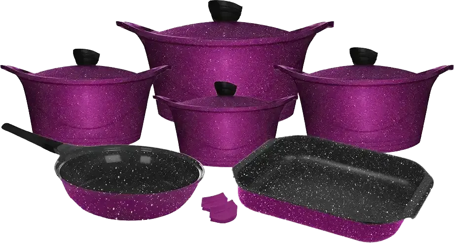 Glory Granite cookware set, 12 pieces, purple
