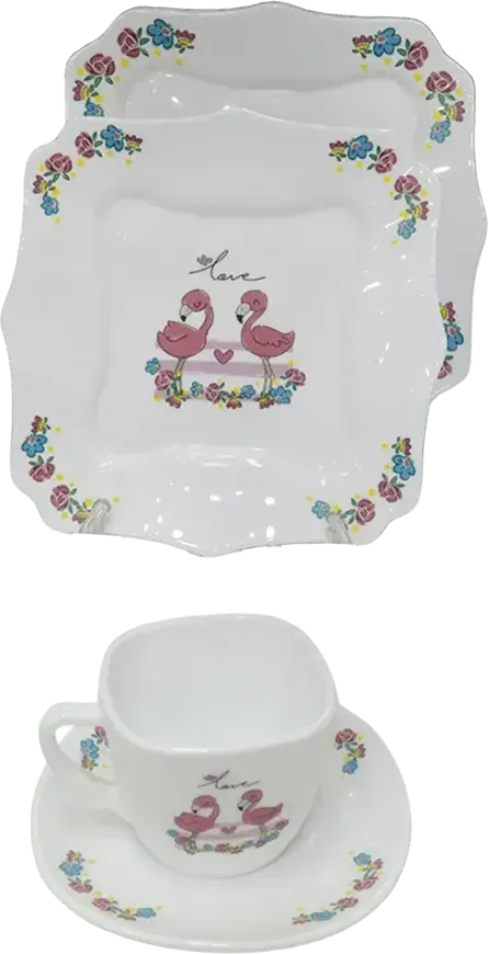 Arcopal Octagonal Dinner Set, 58 Pieces, White, 2736