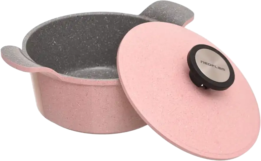 Neoflam Marble Granite Cookware Set, Polygonal Shape,  11 Pieces, Pink