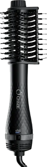 Cherry & Berry TRI DRY Thickening Brush, Double Charcoal & Nylon Bristles, 3 Heat Settings, Black