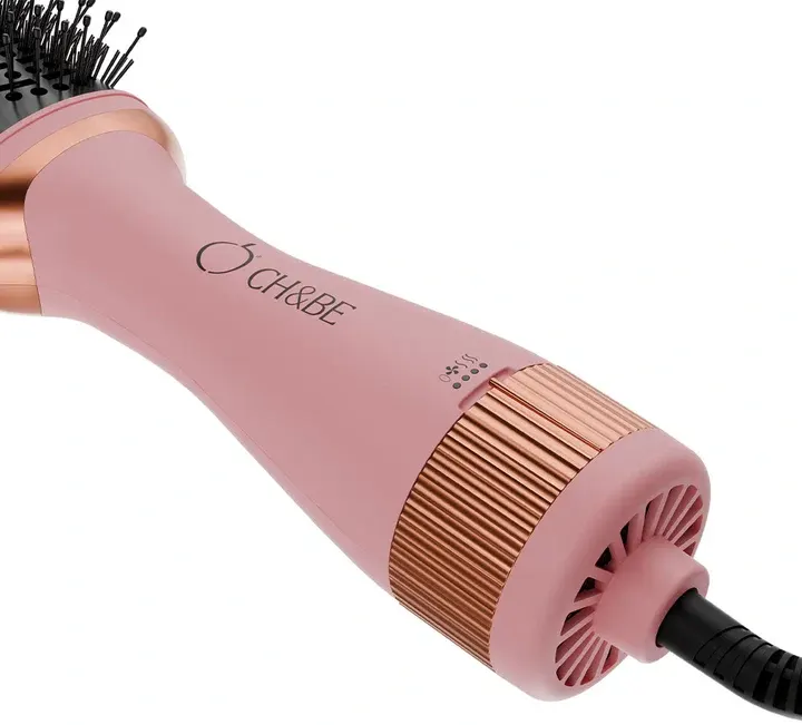 Cherry & Berry Super Dryer Hair Drying Brush, Soft Bristles, Negative Ion Technology, 3 Airflow Levels, Pink
