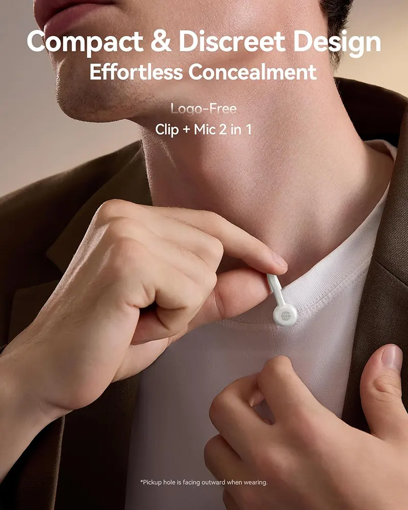 Hollyland Lark Ultimate Combo Wireless Condenser Microphone, 48kHz, 24-bit, 2 Omnidirectional Microphones, Type-C, Lightning, and TRS Receivers, 300m Transmission Range, 2 Levels of Noise Cancellation, White, M2S