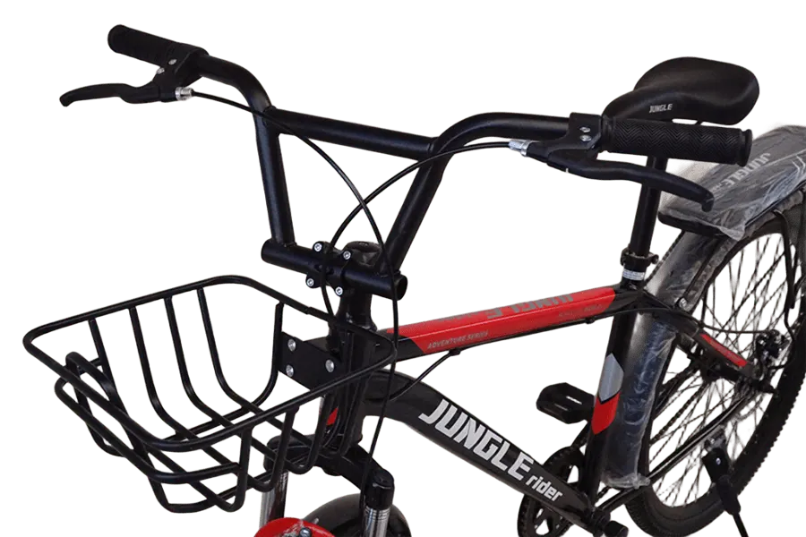 Jungle wheel, size 26, with front basket, multi-colored