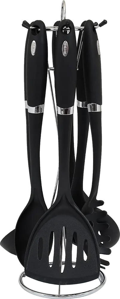 Arshia 18-Piece Granite Cookware Set, With Serving Set And Pressure Cooker, Black Color