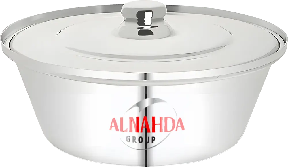 Al Nahda Top 5-Piece Aluminum Shawarma Cookware Set, Silver Color
