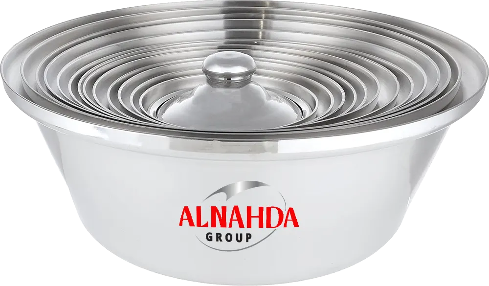 طقم حلل شاورمة ألومونيوم النهضة توب 13 حلل بالغطاء ( 26 قطع) ، لون فضي