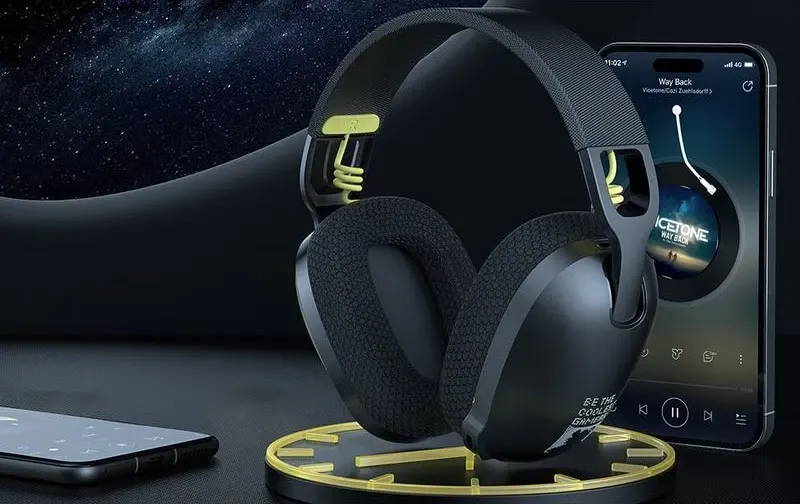 Onikuma Three-Mode Wireless Gaming Headset, Bluetooth 5.3, 2.4 GHz Frequency, Stereo Sound, 25-Hour Playtime, Black, B2