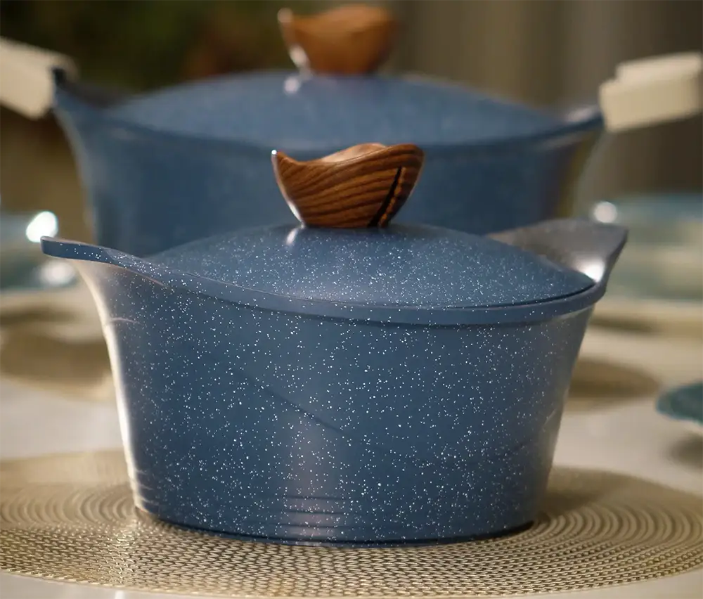 طقم حلل جرانيت جلوري بريميوم 11 قطعة، ألوان متعددة