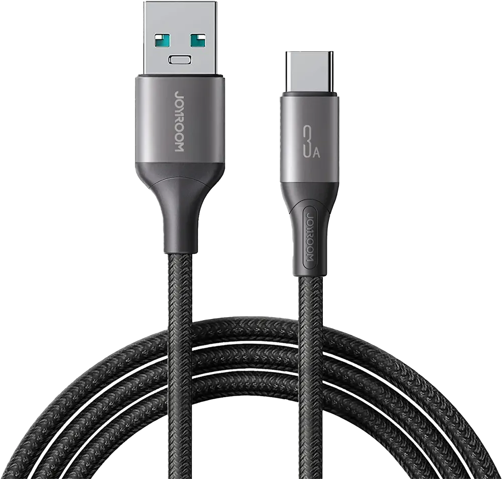 Joyroom Charging and Data Transfer Cable, 3 Amp, 1 Meter, USB-A to Type-C, Black, S-A28