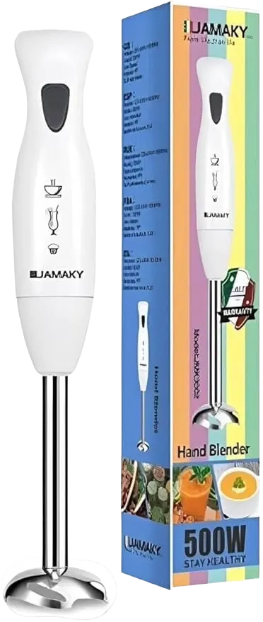 هاند بلندر جماكي، 500 وات، سرعة واحدة، شفرات ستانلس، أبيض، JMK3002