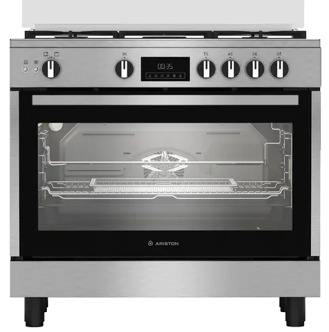 بوتاجاز أريستون غاز ، 90 سم ، 5 شعلة ، شاشة ديجيتال ، حوامل زهر ، أمان كامل ، إِشعال ذاتي ، سيلفر ، ARR9GGF33229XEG