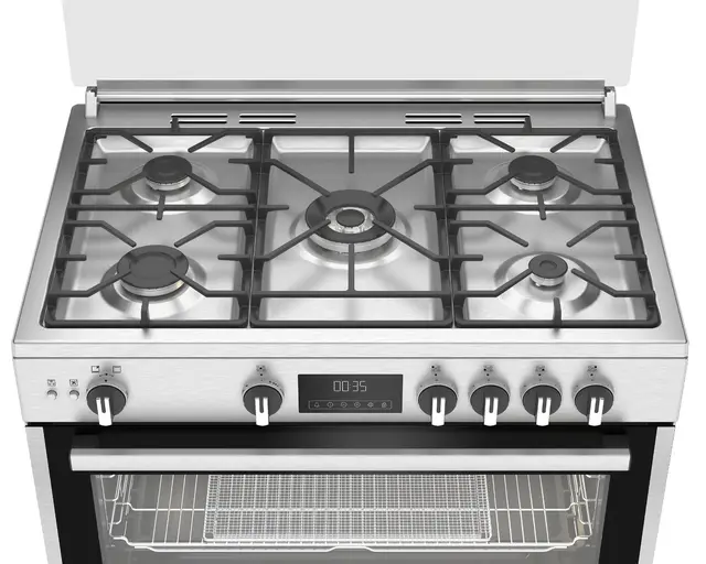 بوتاجاز أريستون غاز ، 90 سم ، 5 شعلة ، شاشة ديجيتال ، حوامل زهر ، أمان كامل ، إِشعال ذاتي ، سيلفر ، ARR9GGF33229XEG