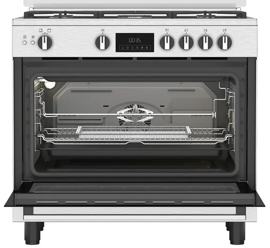 بوتاجاز أريستون غاز ، 90 سم ، 5 شعلة ، شاشة ديجيتال ، حوامل زهر ، أمان كامل ، إِشعال ذاتي ، سيلفر ، ARR9GGF33229XEG