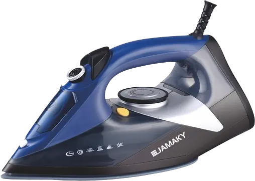 Jamaki Steam Iron, 3000W, 480ml Capacity, Non-Stick Ceramic Soleplate, Black & Blue, JMK1019