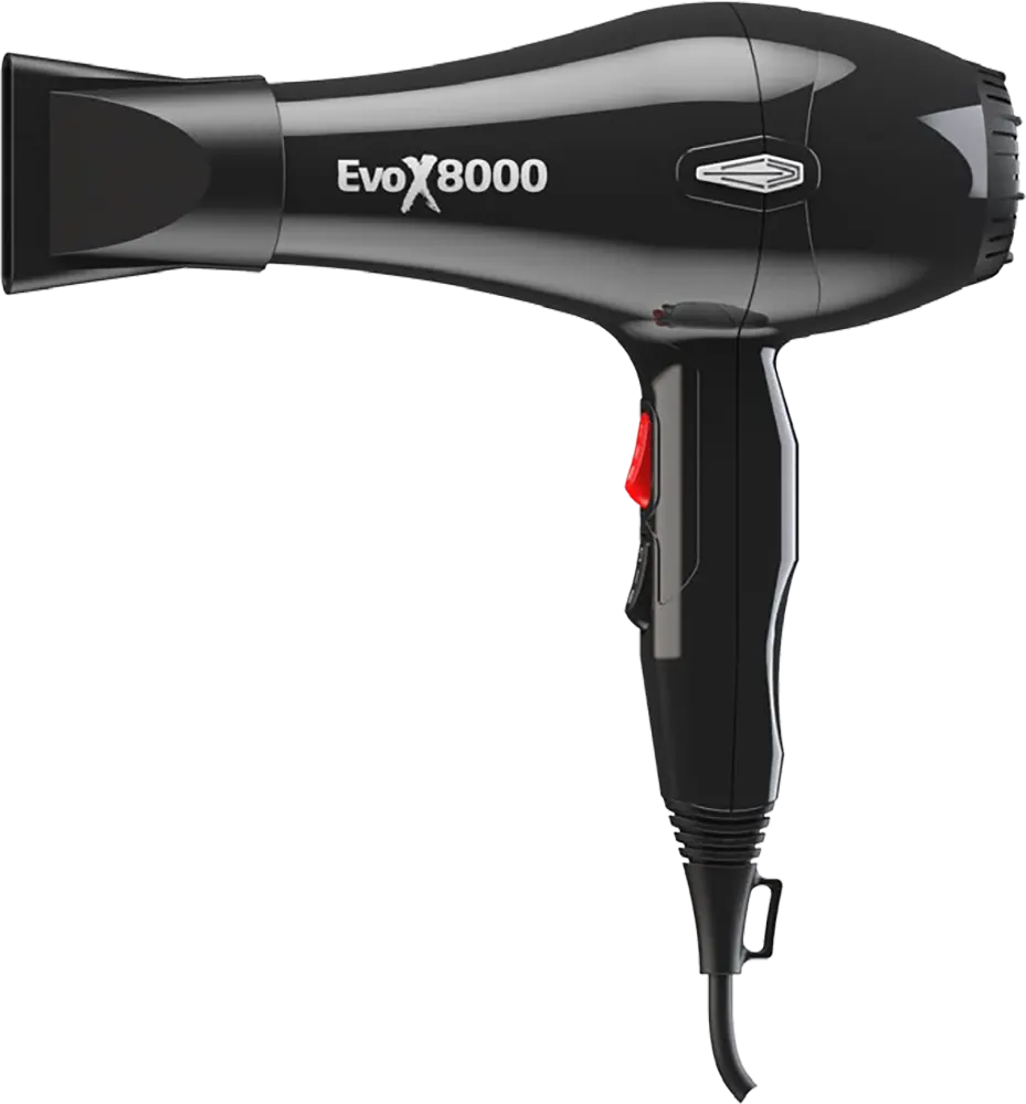 مجفف شعر إي تاب ايفو 2500 وات، 3 سرعات، مستويين درجة حرارة، لون أسود، موديل X8000
