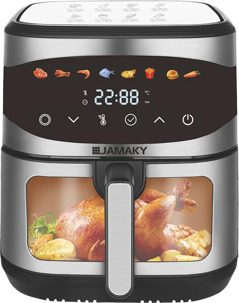 Jamaky Air Fryer, 2000 Watts, 10 Liters, Digital Display, Silver, JMK5016
