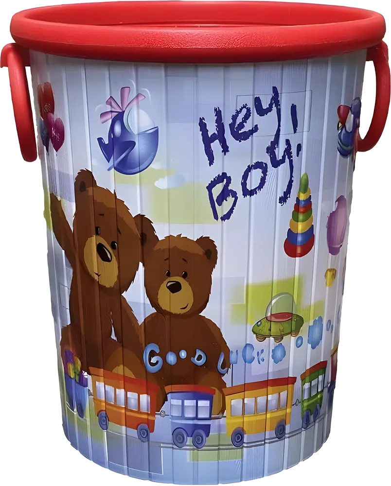 El Watania Karma Plastic Trash Can, with two handles, multiple colors