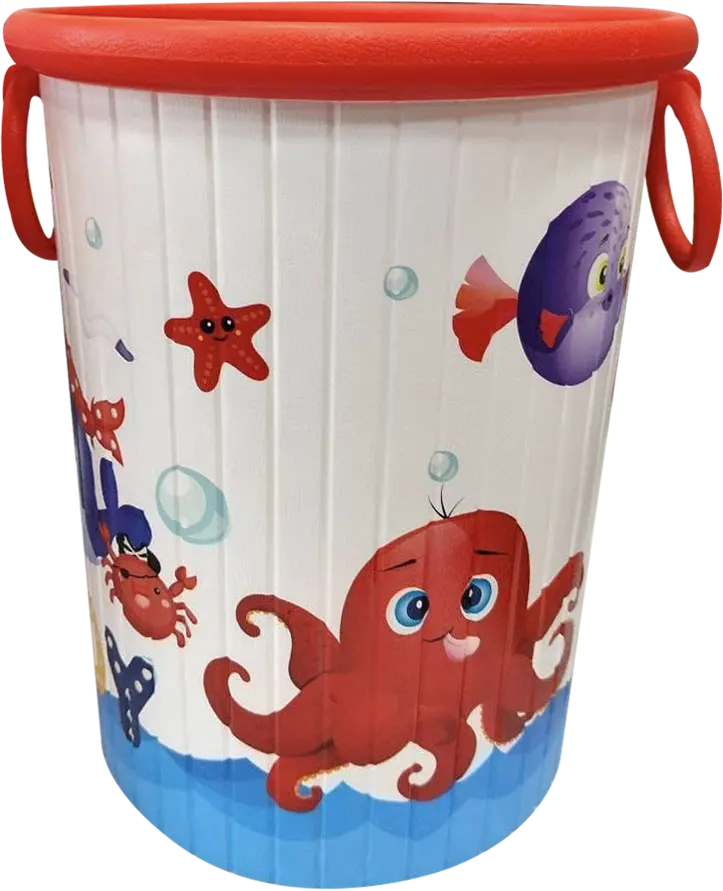 El Watania Karma Plastic Trash Can, with two handles, multiple colors