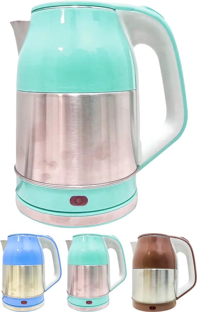 غلاية مياه كهربائية بلاستيك×استانلس رنكيو، 2.5 لتر، 1500 وات، ألوان متعددة