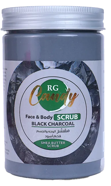 مقشر الوجه والجسم بالفحم الاسود من ار جي كاندى، 450 مل