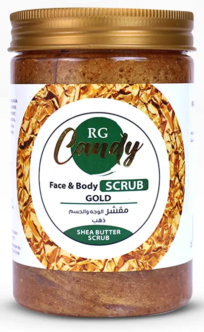 مقشر الوجه والجسم بالذهب من ار جي كاندى، 450 مل