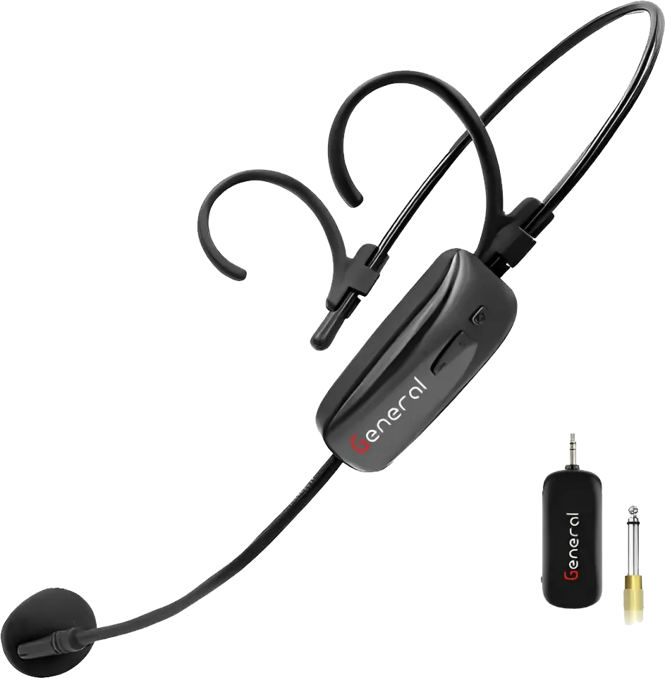 General Wireless Microphone, 2.4 GHz, Headset, Black, GH-W1