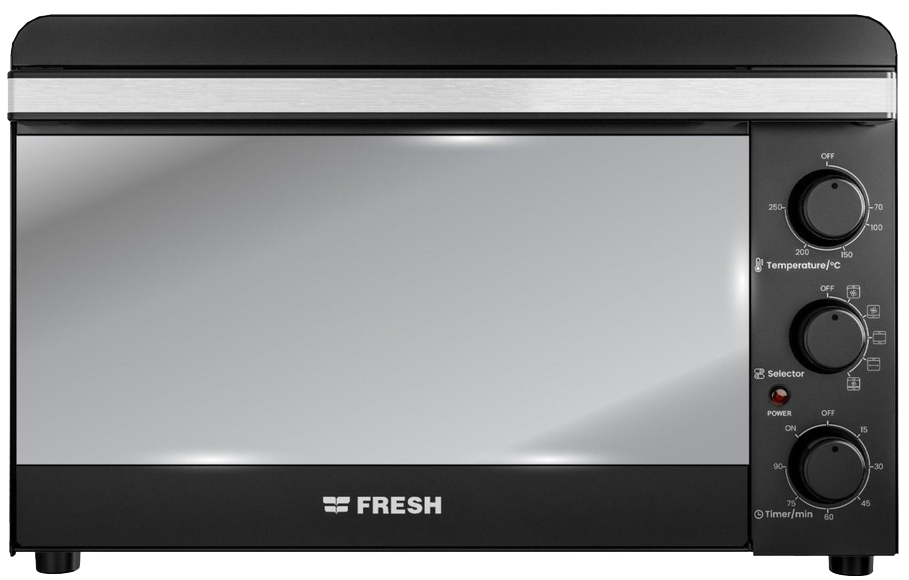 Fresh Eco Plus Electric Oven, 2000 Watts, 48 ​​Liter Capacity, Convection Fan, Grill, Black, FR-4804RCL
