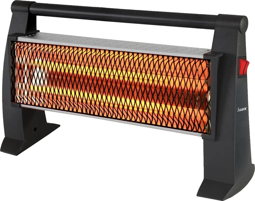 دفاية كهربائية هالوجين اي لوكس، 2 شمعة، 1200 وات، لون اسود، موديل IX-2819