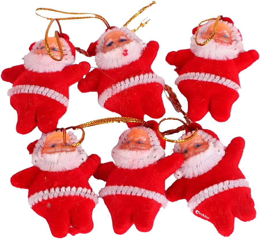 Santa Claus Ornament Bag, 6 Small Pieces, 043-042-71