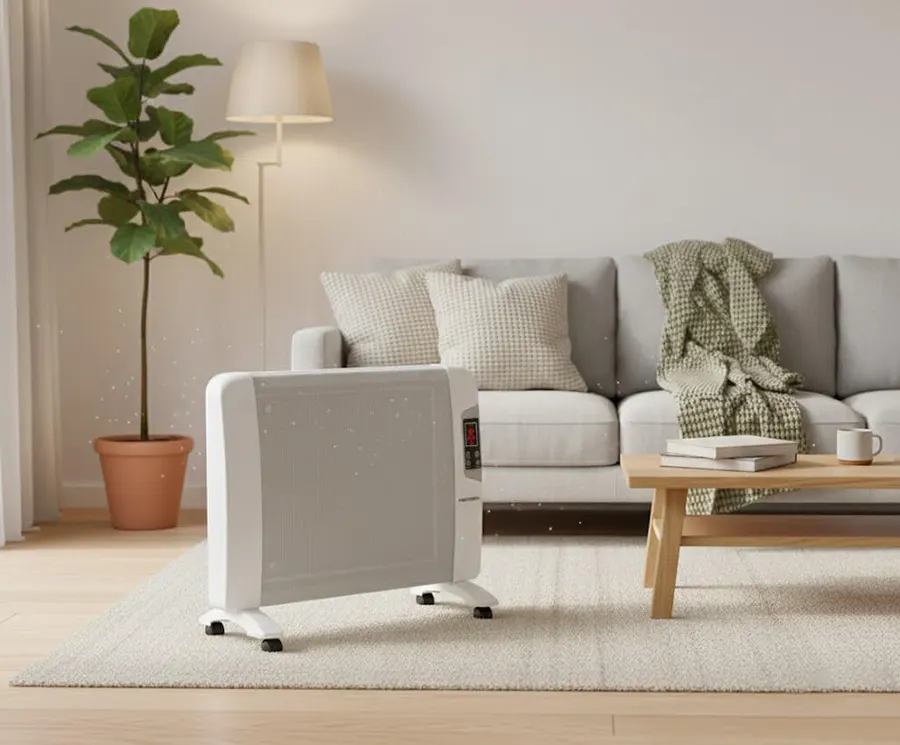 MediaTek Mica Ceramic Fan Heater, 2000 Watts, Digital Display, White, MT-CH200