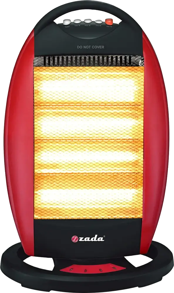 Zada Halogen Electric Heater, 3 Candles, 1200 Watts, Black ×Red, Model ZQH-160