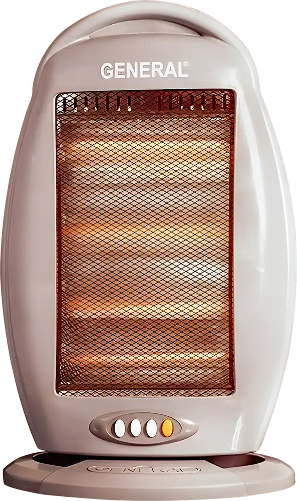 General Halogen Electric Heater, 4 Candles, 1600 Watts, Grey, Model GE-H104-4M