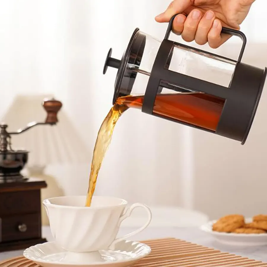 مكبس قهوه فرنسي ، 350 مللي ، زجاج شفاف ، 19