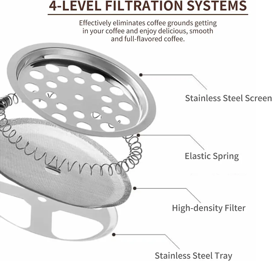 مكبس قهوه فرنسي ، 350 مللي ، زجاج شفاف ، 19