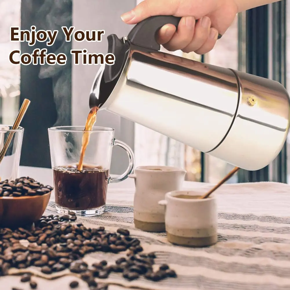 كنكة تحضير قهوه اسبريسو ايطالي ، 2 كوب ، استانلس ، 61-28