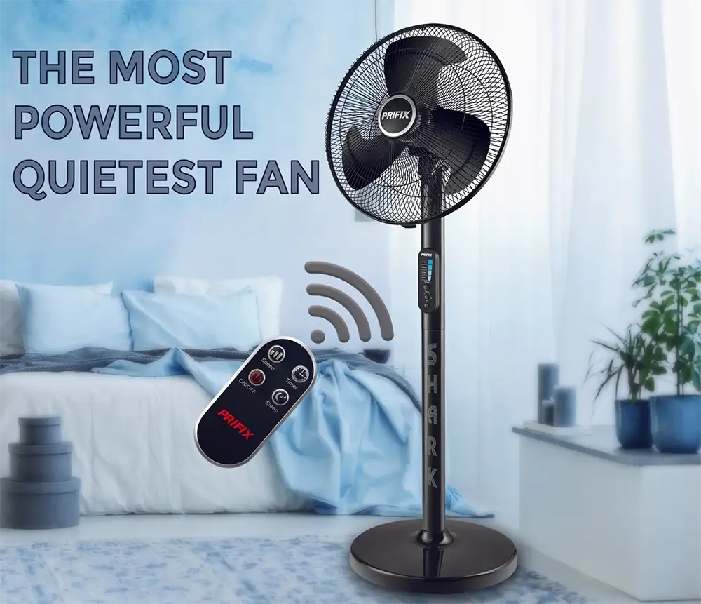 مروحة ستاند برفكس شارك، 18 بوصة، ريموت كنترول، أسود، SFS-181