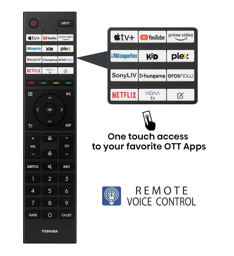 شاشة سمارت توشيبا، 65 بوصة، دقة 4K، من نوع QLED، ريسيفر داخلى، 65M450RP