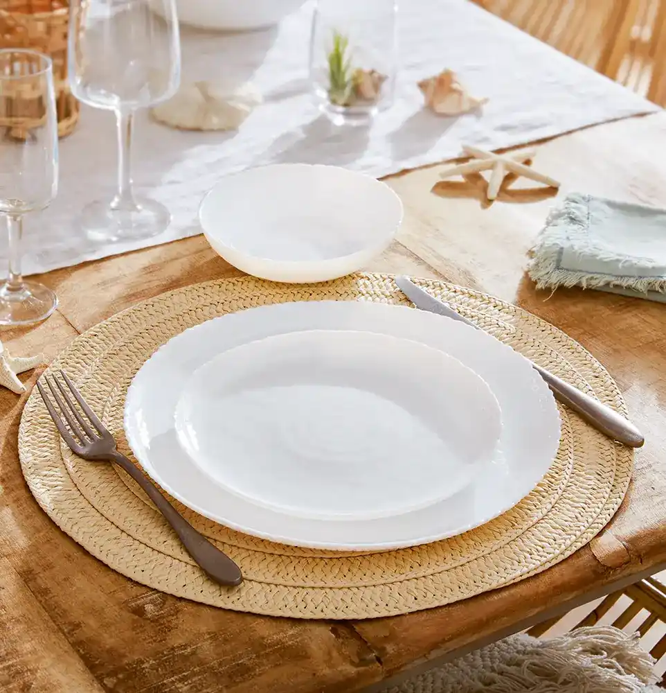 Arcopal Luminarc Ammonite Flat Dessert Plate, 19.5 cm, White