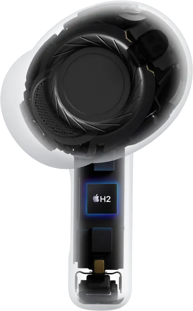 سماعة أذن لاسلكية أبل ايربودز برو 3، بلوتوث 5.3، الغاء ضوضاء نشط، وقت تشغيل يصل الى 24 ساعة، تحكم باللمس، أبيض، A3063 A3064 A3122