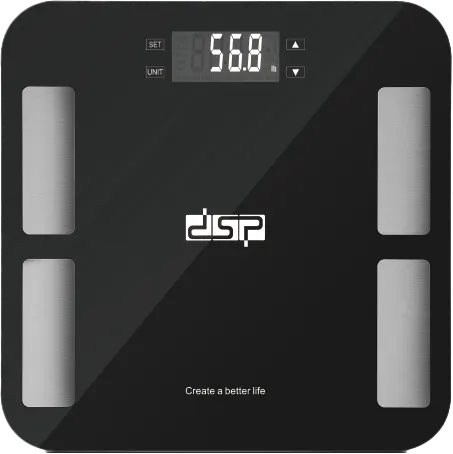 DSP Personal Scale, 180 kg, Digital Display, Glass, Black, KD7046