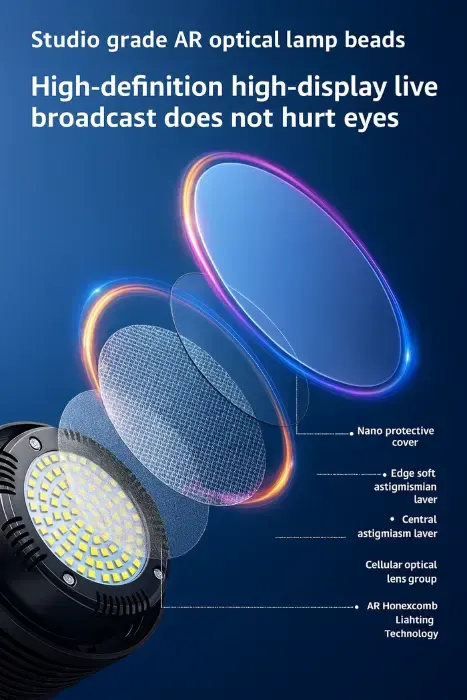 مصباح اضاءة ليد اف اكس ستوديو، 100 وات، من 2700 الى 6500 كلفن، أسود، BD-100