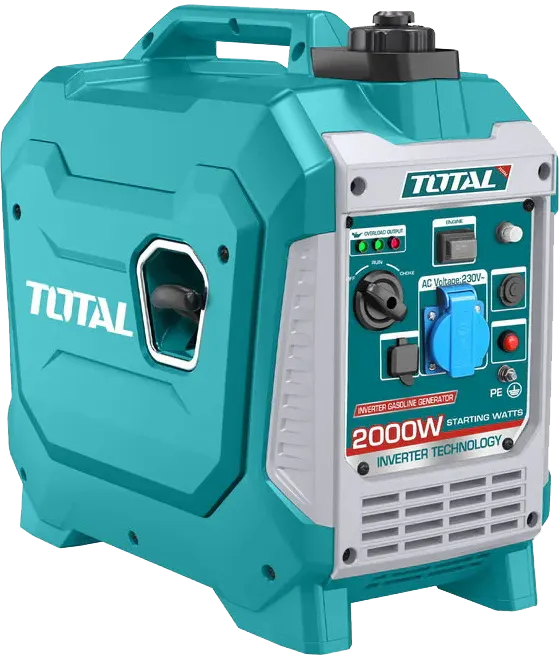 مولد توتال تولز ، 2 كيلو وات ، مخرج 12 فولت ، 2 مخرج Usb ، انفرتر صامت ، اوفر لود ، انذار زيت ، TP523006