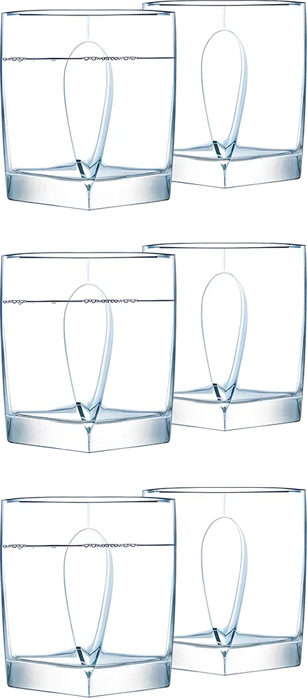 طقم شربات فلام لومينارك ، مكون من 6 شوب ، سعة 300 مللي، شفاف، CL30