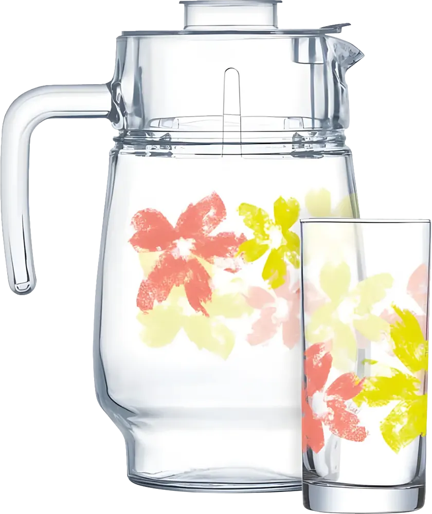 طقم شربات لومينارك ميلودين ، مكون من 7 قطع ، دورق + 6 شوب ، شفاف، 5672