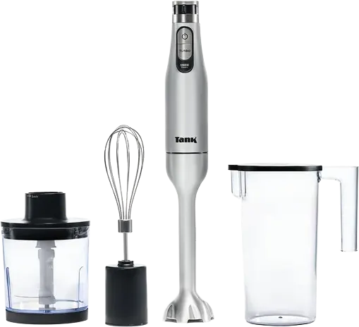 Tank Pro Hand Blender, 1200 Watts, 6 Speeds, Chopper and Egg Beater, Silver x Black, CM-6004 31-004-0010