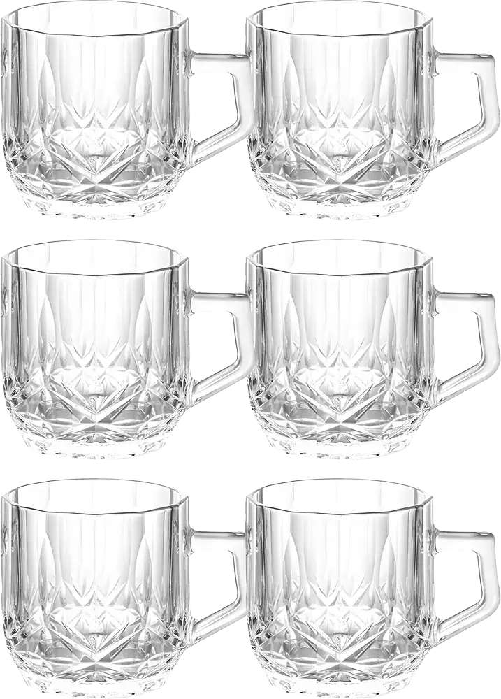 طقم مجات زجاج لومينارك برايتون، 6 قطع، سعة 200 ملي، لون شفاف